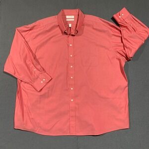 Roundtree & Yorke Gold Label Men's Big 20 34/35 Cotton‎ Red Pink Dress Shirt